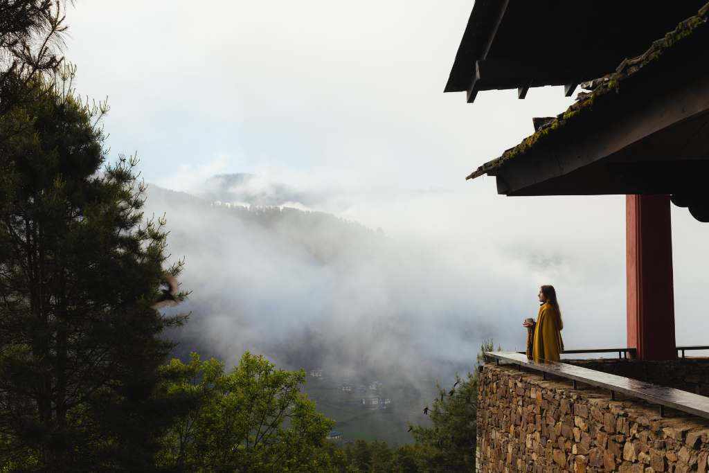 cloud views at gangtey lodge bhutan