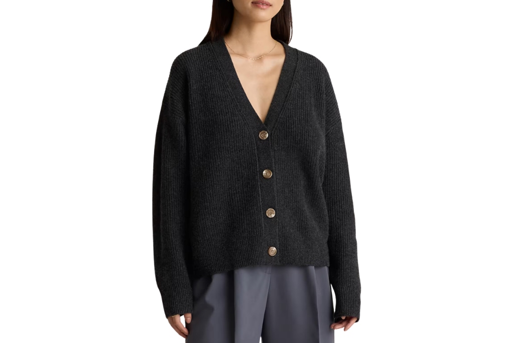 oversized cashmere button up cardigan