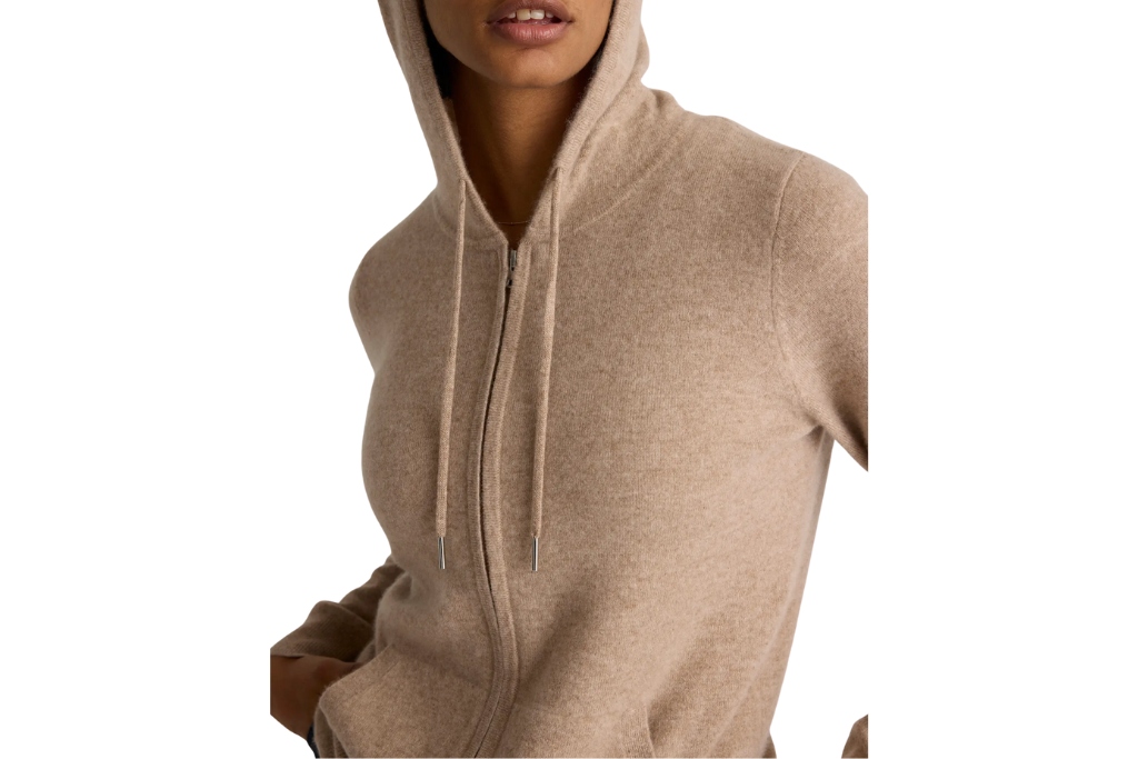 quince cashmere zip up jacket