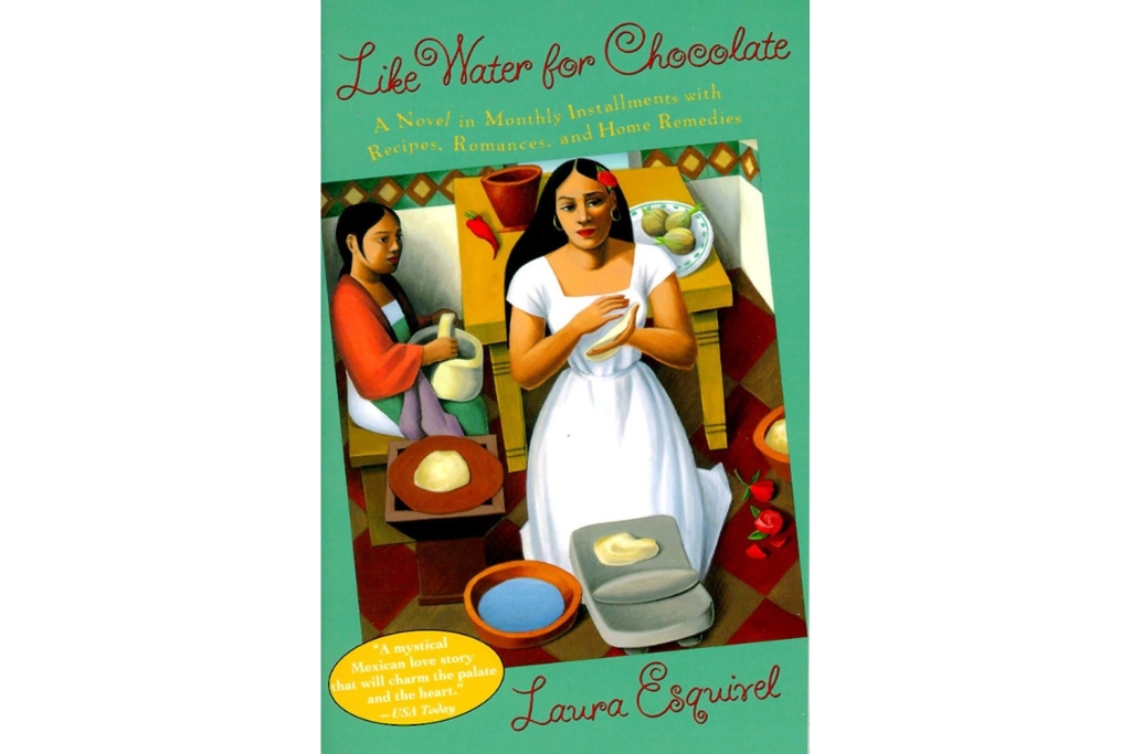 cover of like water for chocolate which features a woman cooking in a white dress on the front