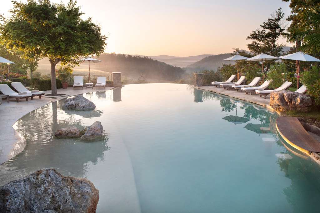 spa pool at borgo santo pietro tuscany italy
