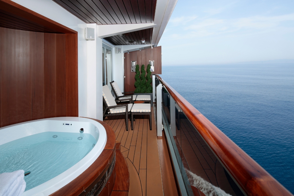 private deck with view of ocean