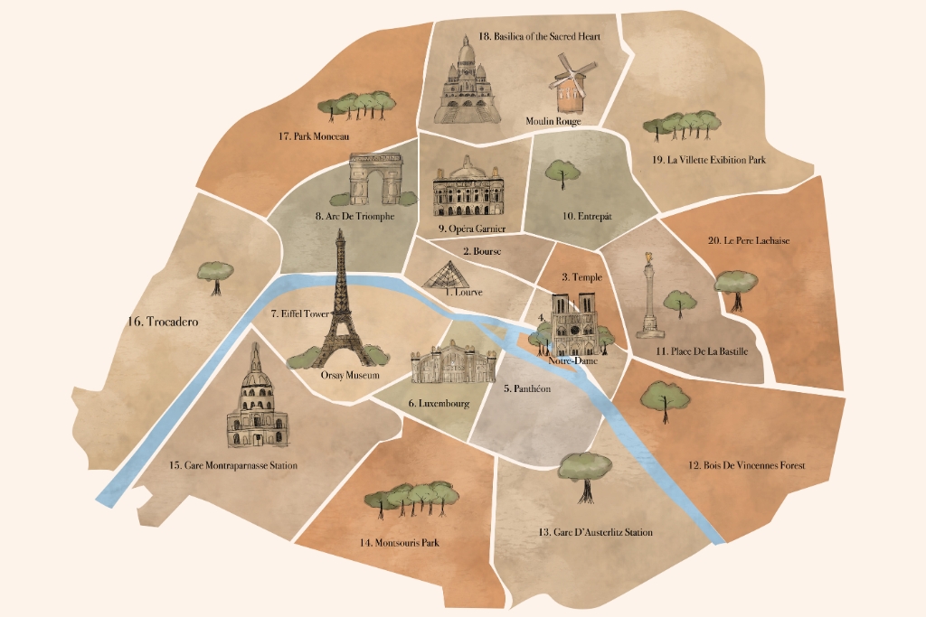 map of paris