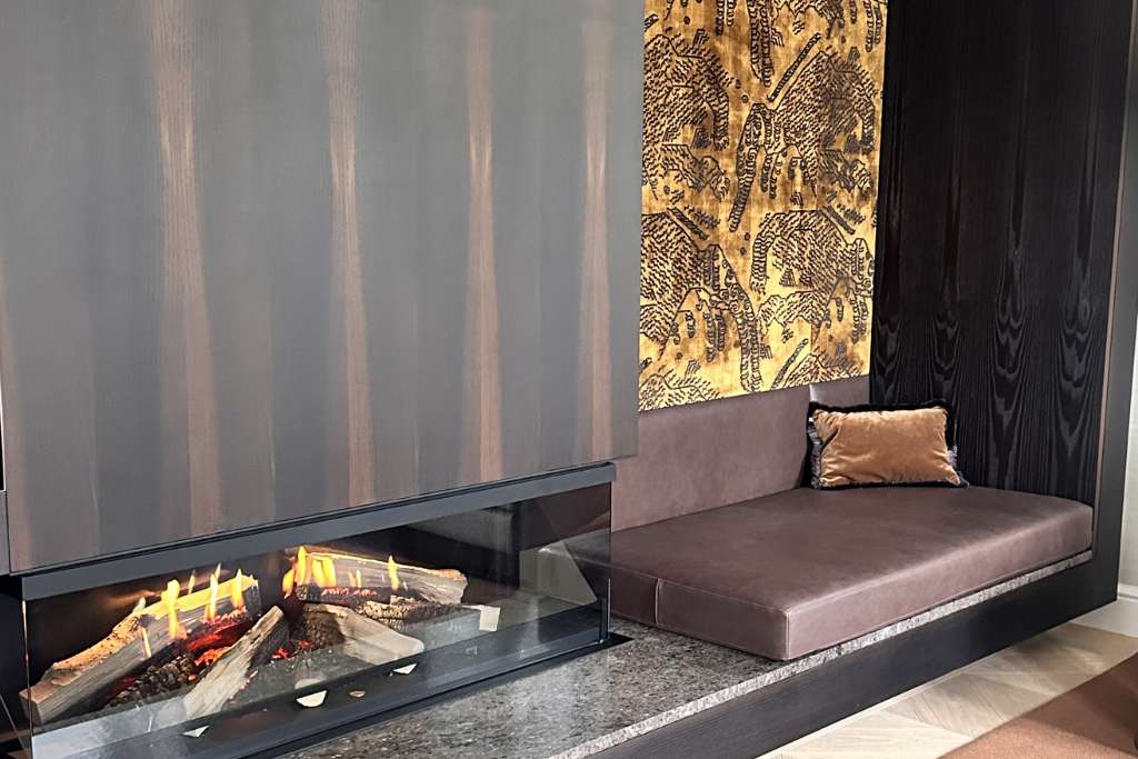 see-through fireplace, the florentin frankfurt germany