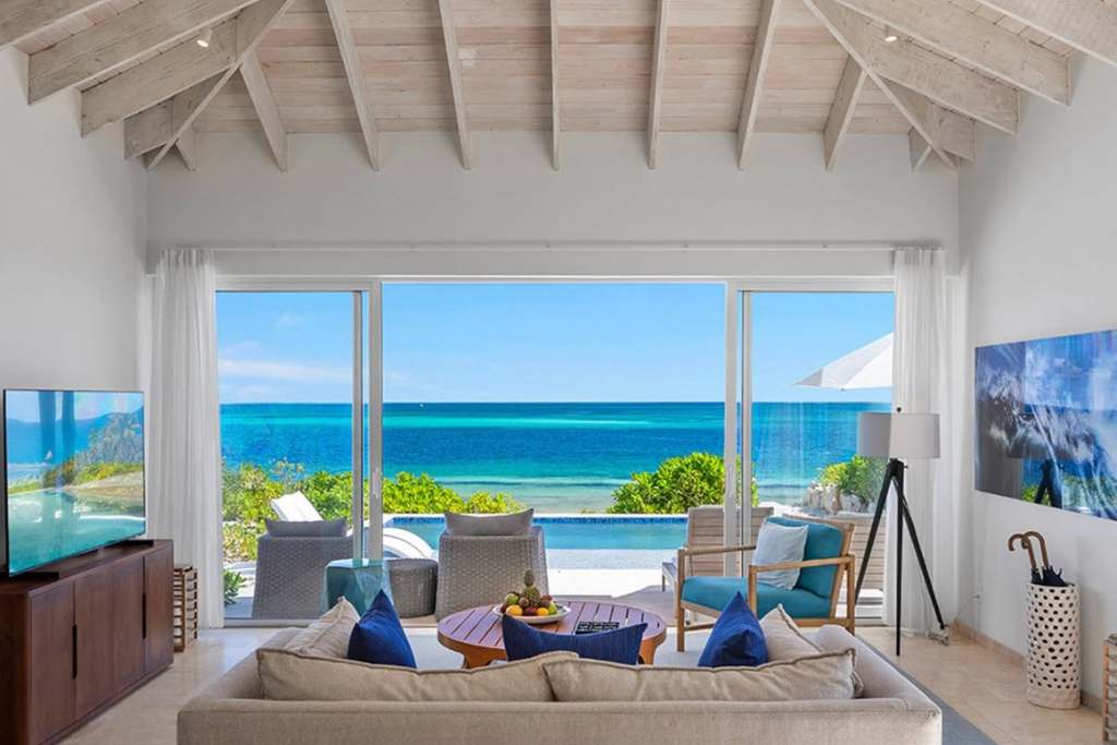 beach villa interior at sailrock south caicos