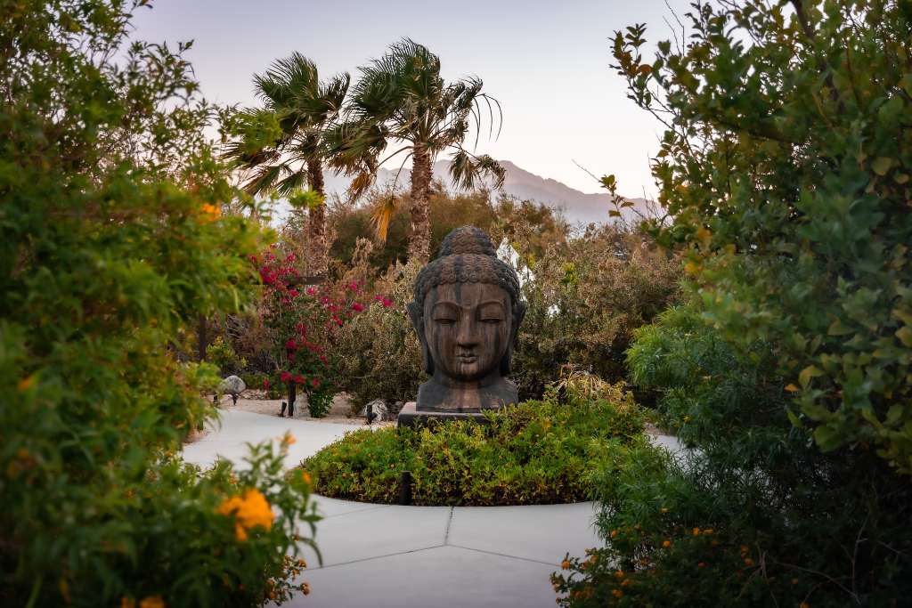 garden pathway at we care in desert hot springs california