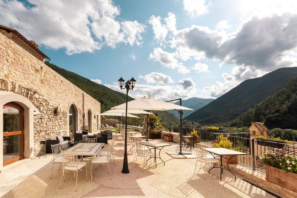 view of the umbria hills from torre del nera