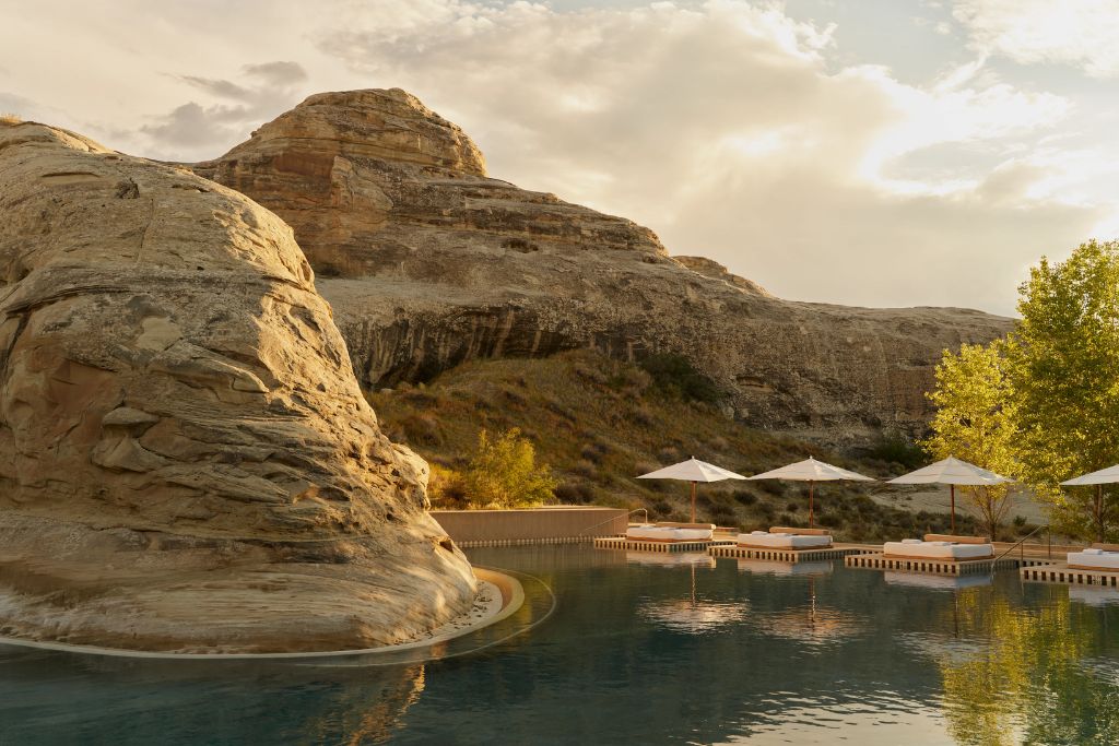 pool by boulder at amangiri in southern utah 