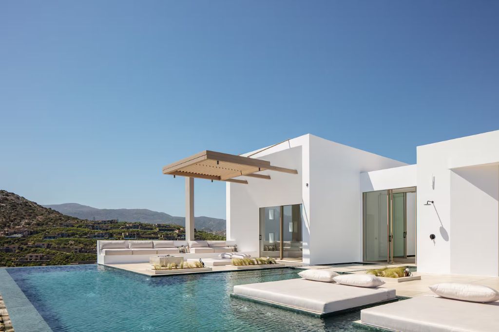 crete, greece airbnb pool and view 