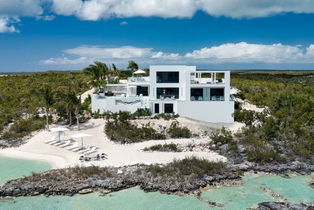 turks and caicos airbnb exterior with beach views