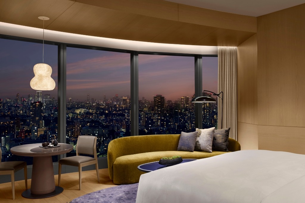 room with night view of the city at jw marriott tokyo