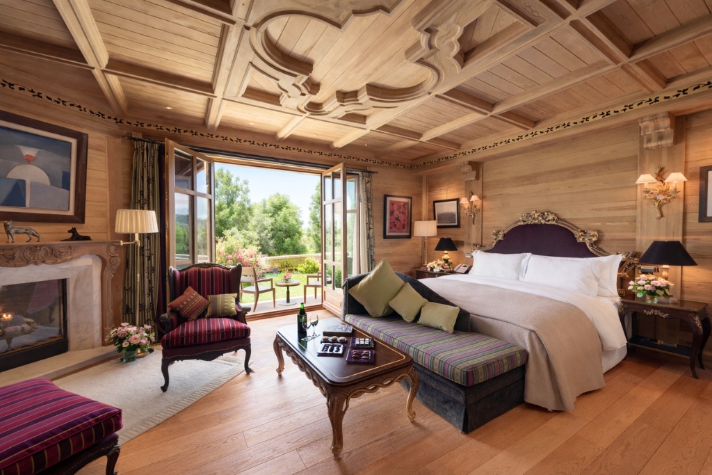 room with a patio open to view