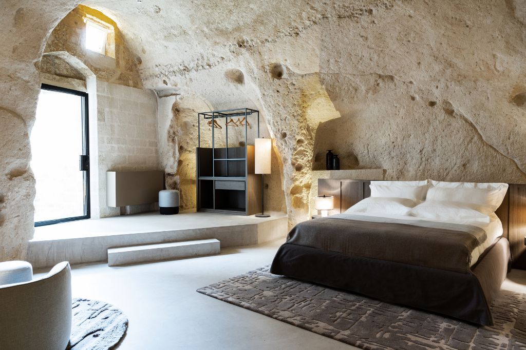 suite in cave at vetera matera in matera, italy 