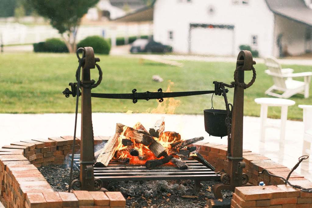 fire pit at the horse shoe farm in hendersonville north carolina