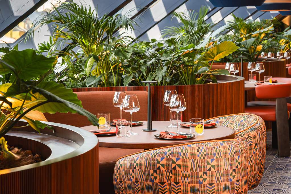 intimate eating space at andaz lisbon portugal