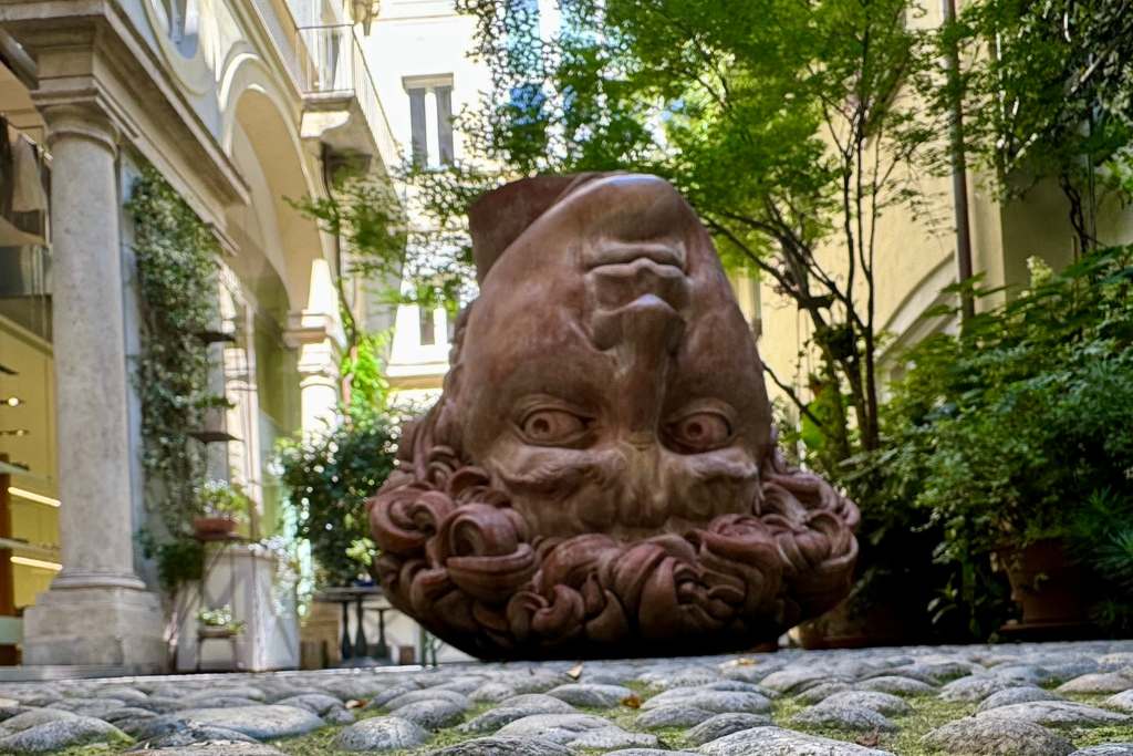 the entire city of turin puts art on its head, literally