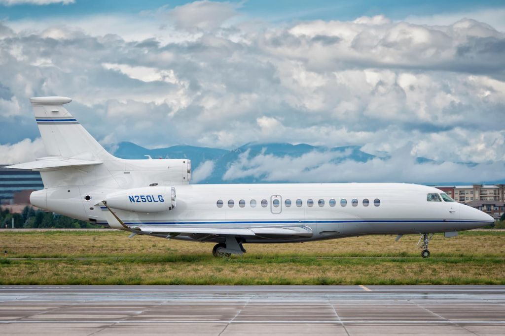 evojet large private plane on runway