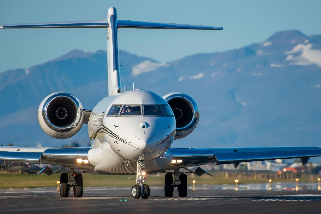 private jet on runway