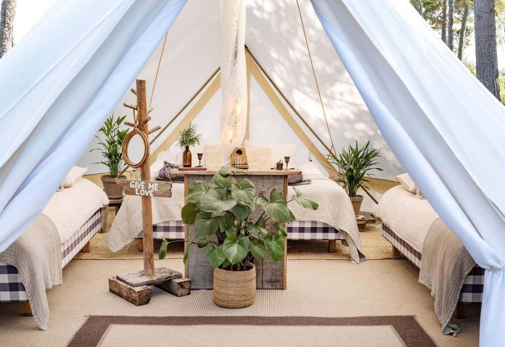 glamping cabin at surflogiet, gotland, sweden