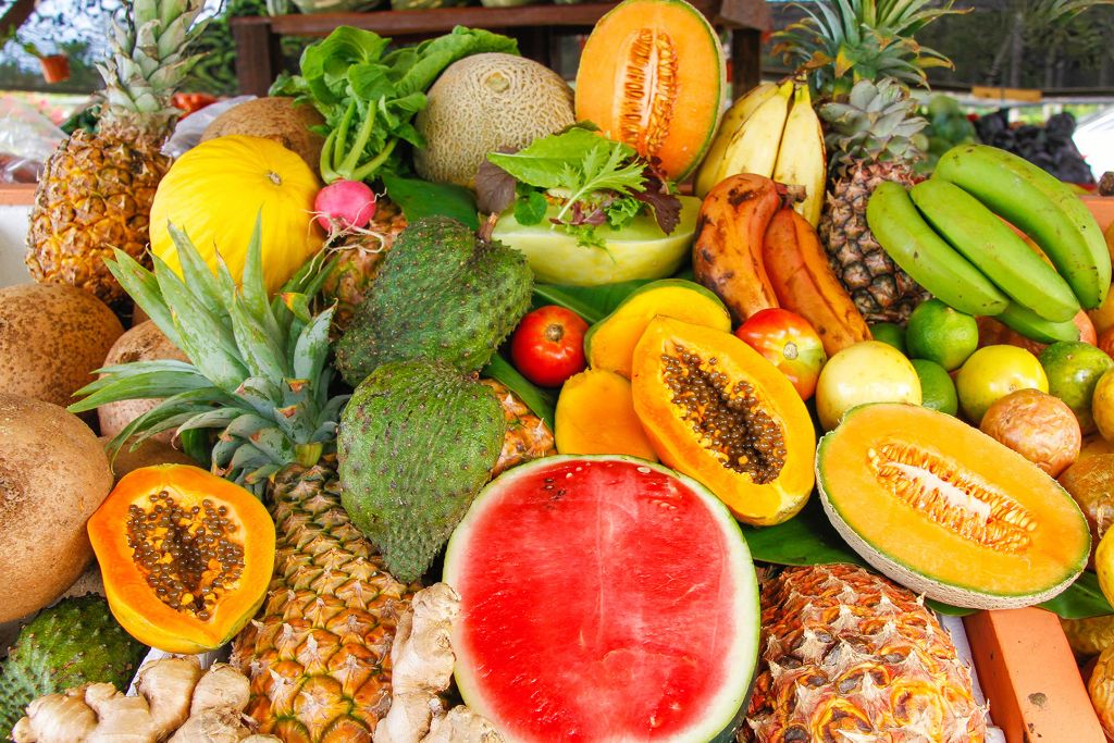 tropical fruits at the market