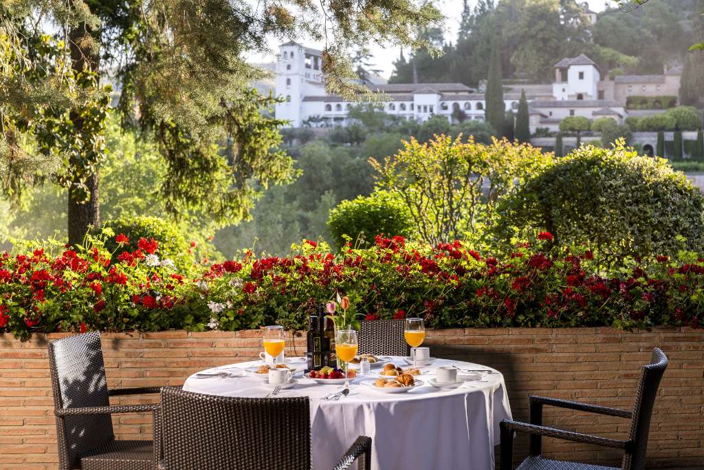 breakfast at parador de granada, andalusia spain