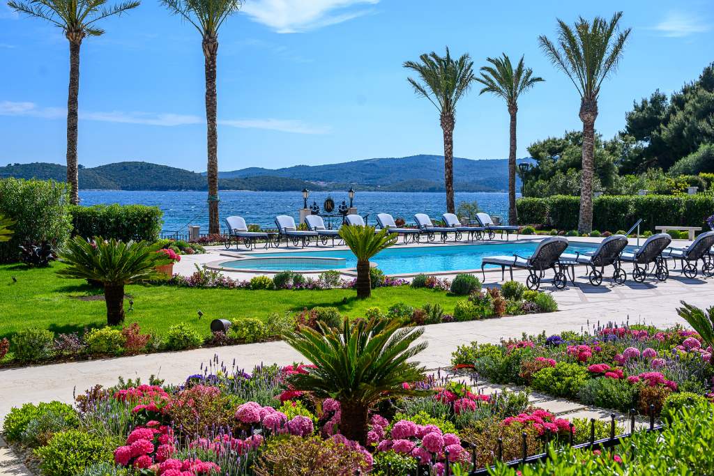 pool overlooking the adriatic sea in croatia