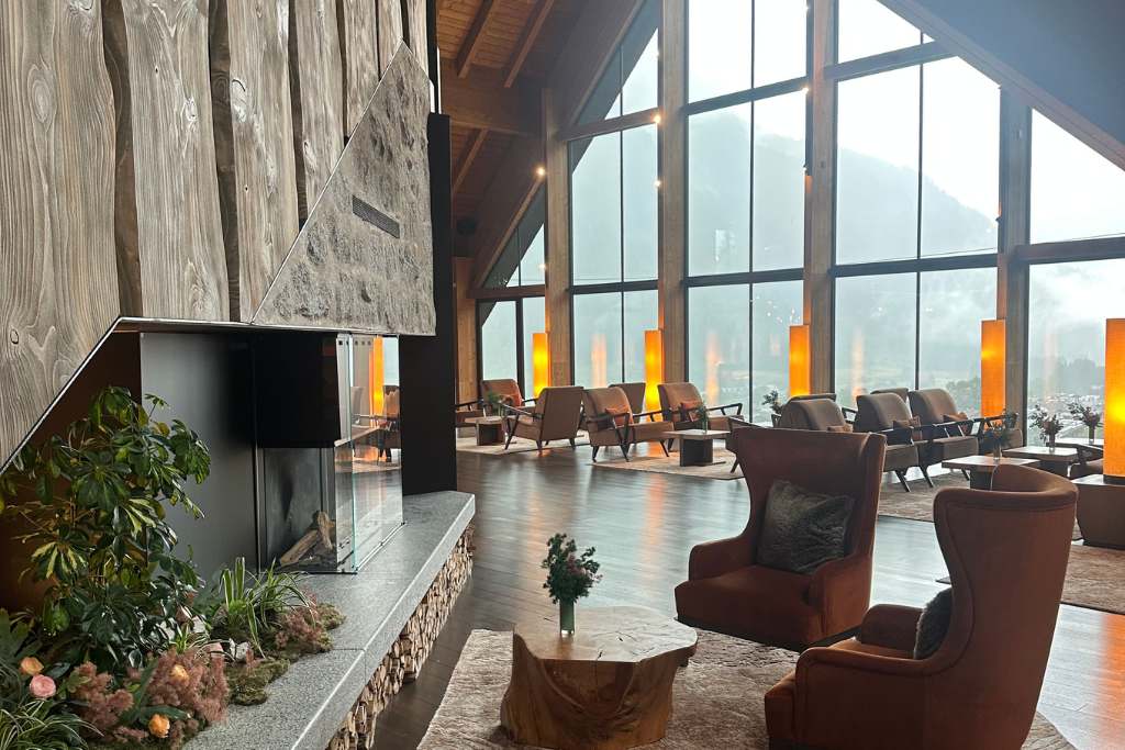 lobby at lefay dolomites italy