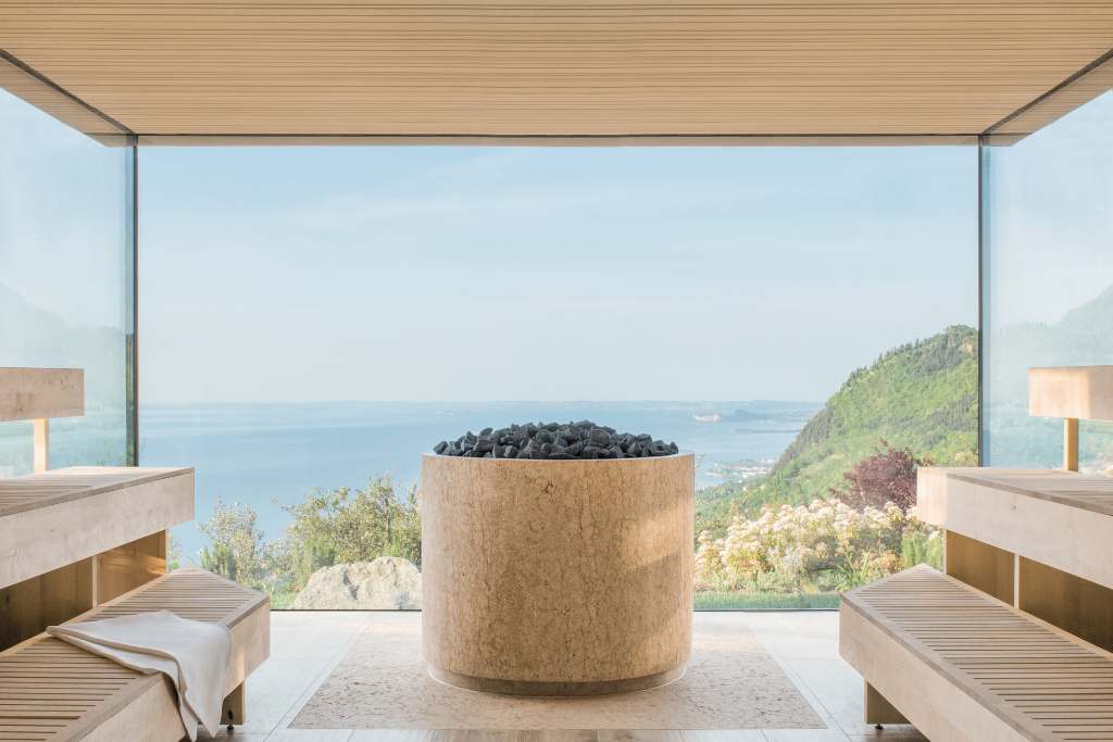 panoramic sauna at lefay lake garda