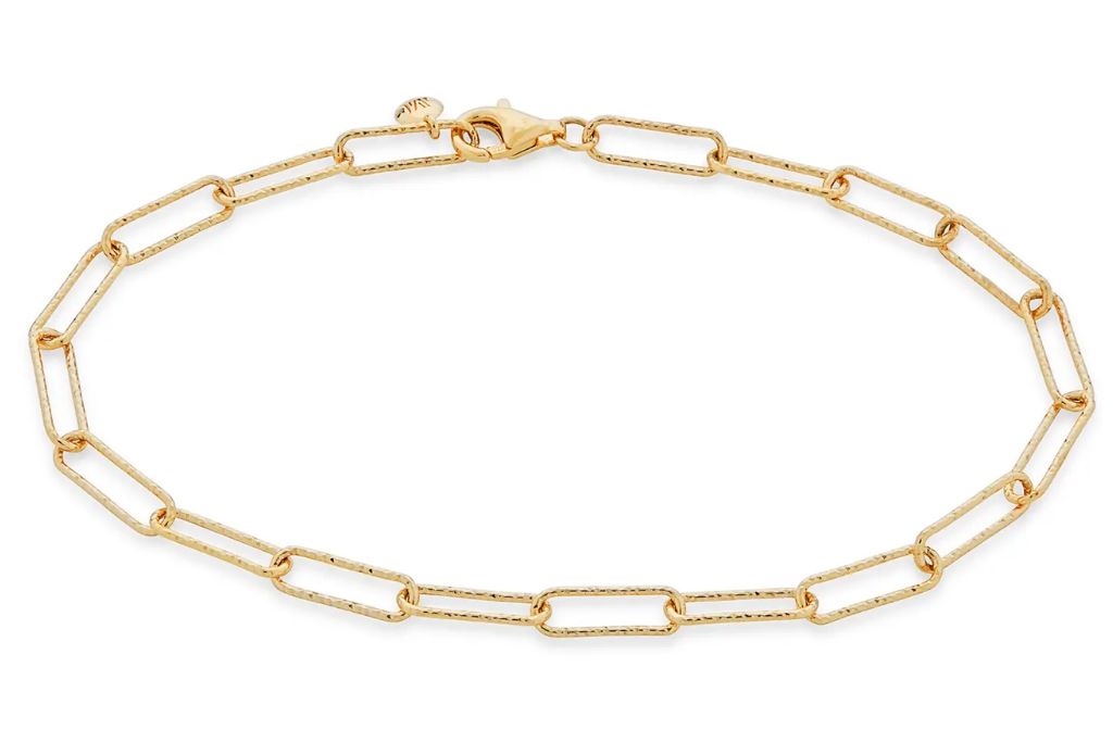 Monica Vinader Alta Textured gold Chain Link Bracelet