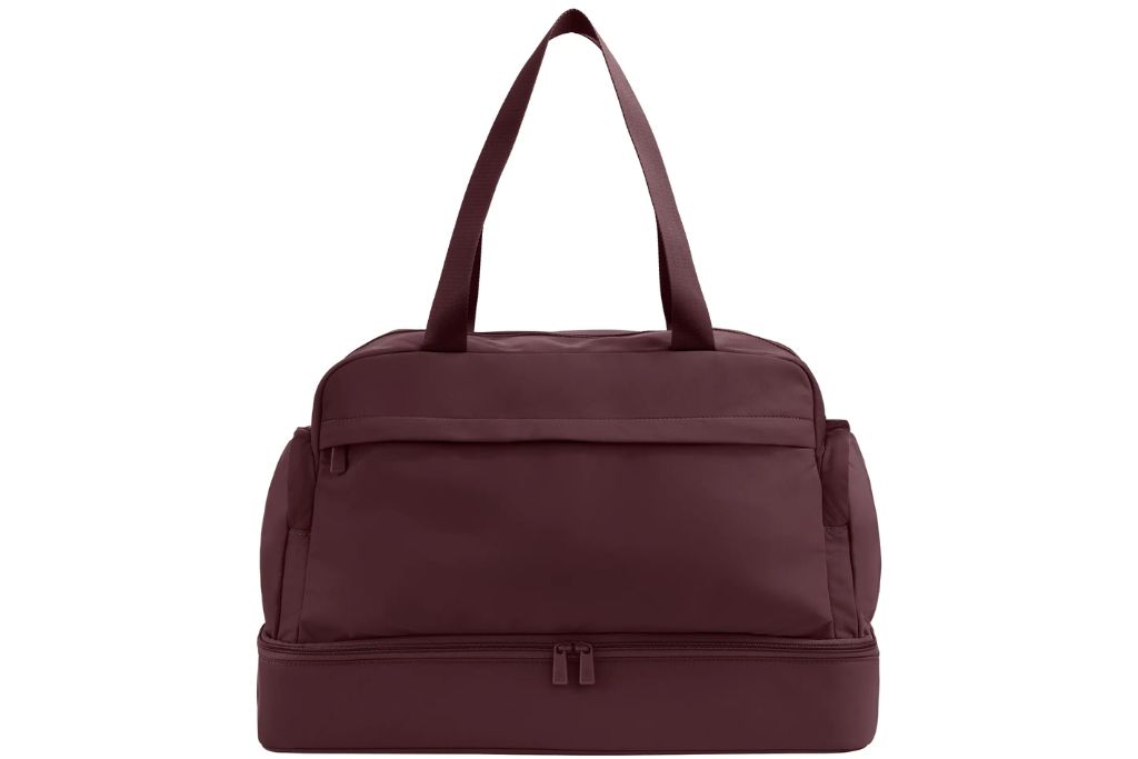 oxblood weekender bag