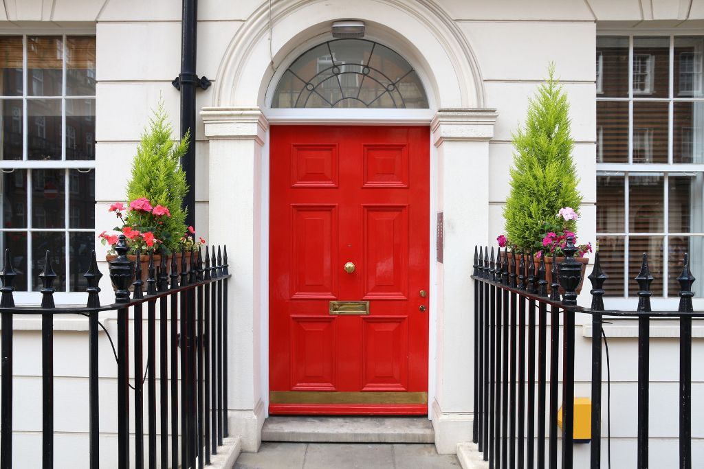 red door in marylebone, london