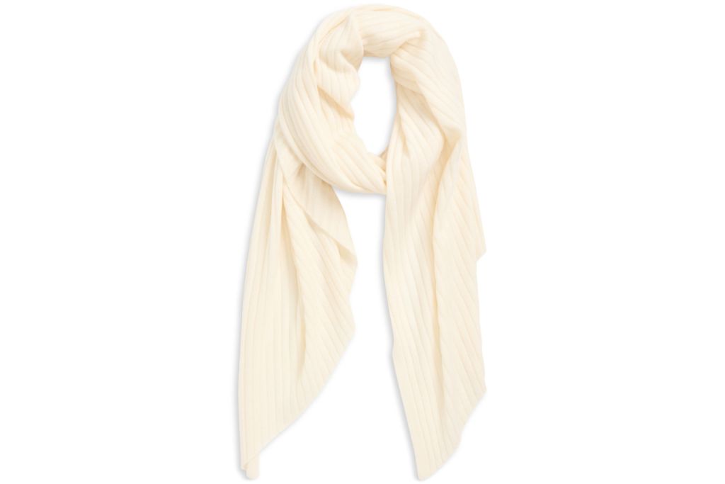cream Rib Cashmere Travel Wrap