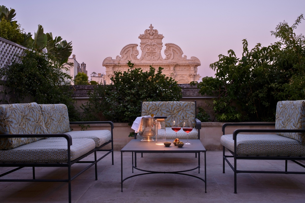 rooftop drinks at palace patria in lecce, puglia italy