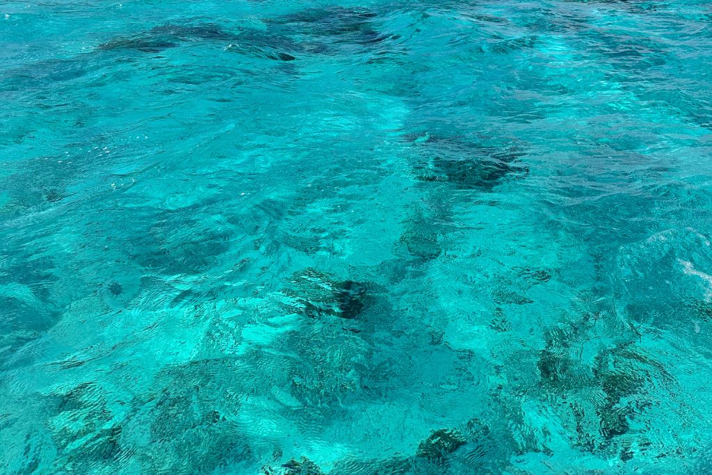 crystal clear waters in the open ocean