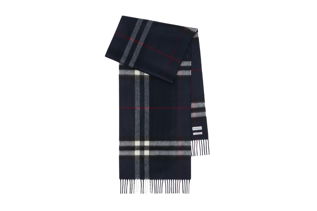 mens burberry scarf ink blue checkered