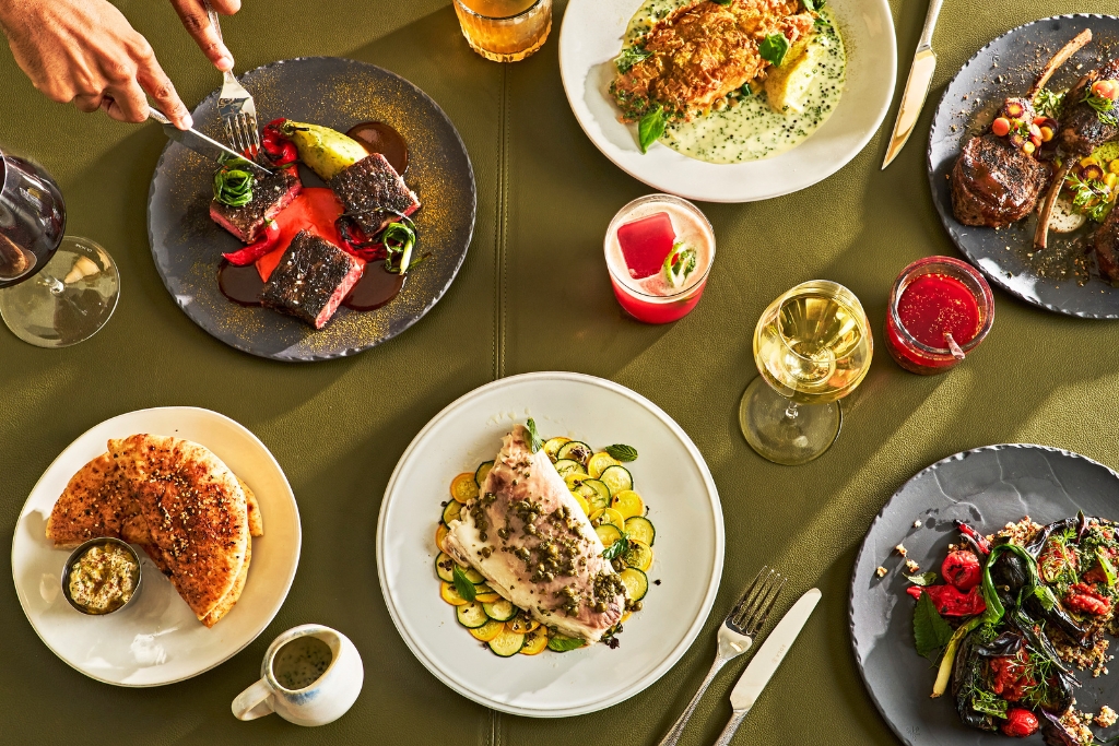 assortment of dishes at regent santa monica beach