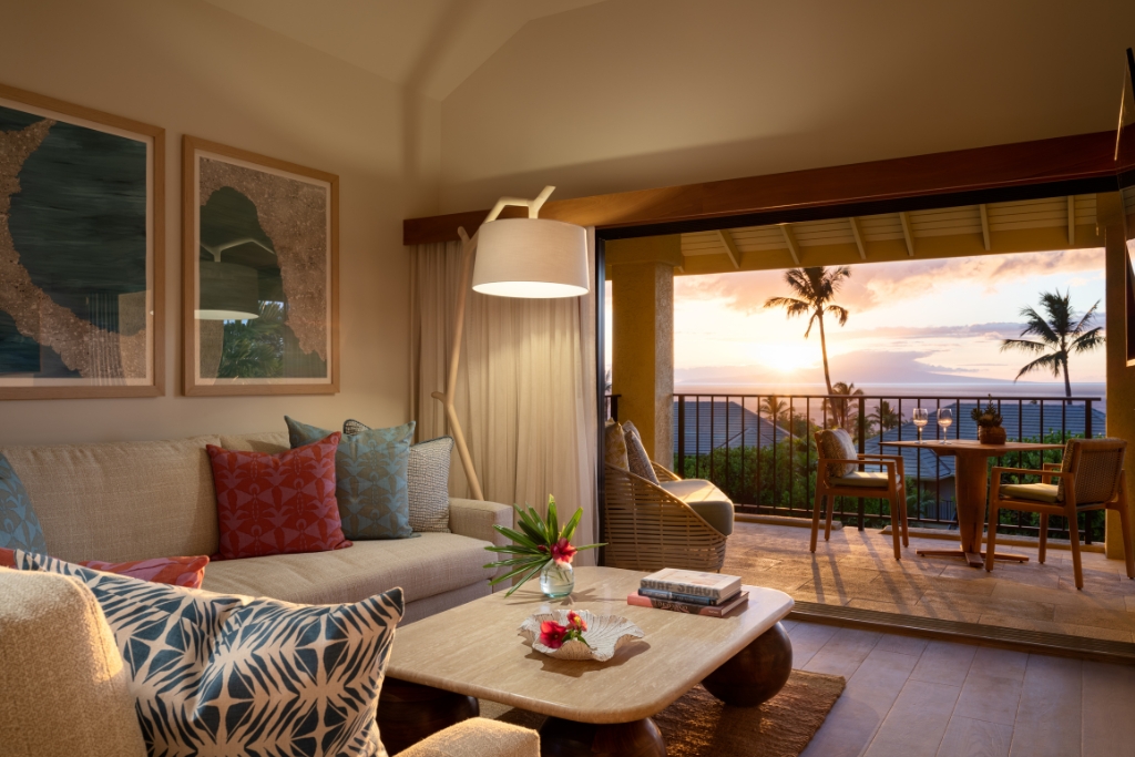 hotel wailea room view sunset 