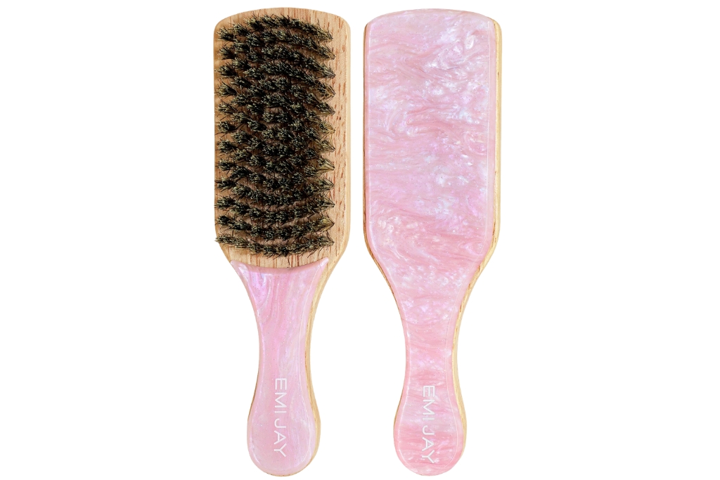 emi jay mini pink boar bristle brush